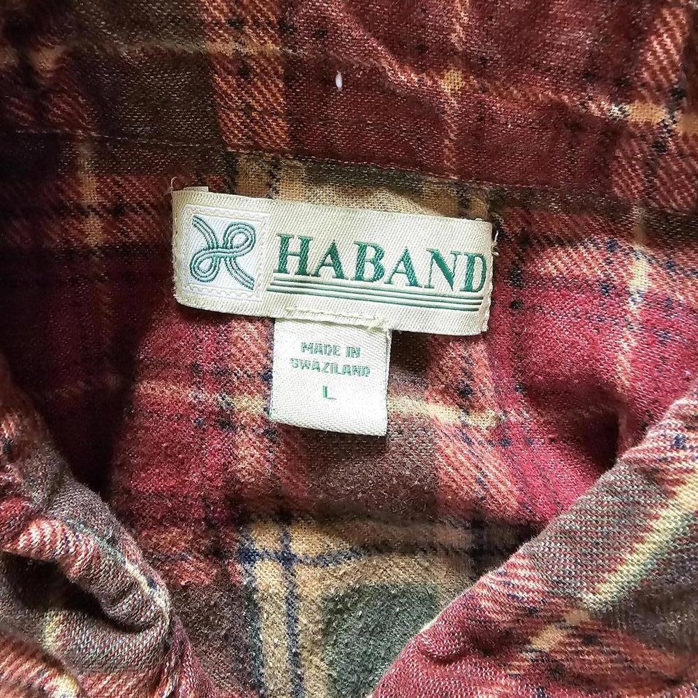Haband Men's Large Plaid Flannel Shirt Made in Swaziland - Picture 2 of 4